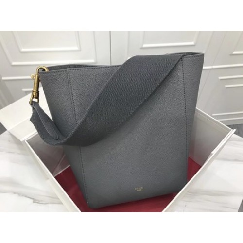 Celine Cabas Phantom Bolsos Piel de becerro original 3370 Gris oscuro