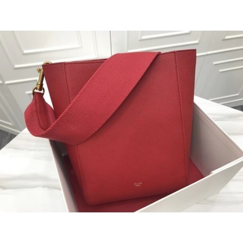 Celine Cabas Phantom Bolsos Piel de becerro original 3370 Rojo