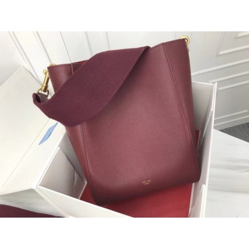 Celine Cabas Phantom Bolsos Original Piel De Becerro 3370 Vino