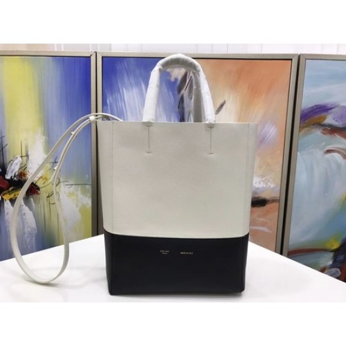 Celine Cabas Phantom Bolsos Cuero Original C3365 OffWhite&Black