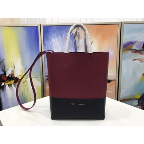 Celine Cabas Phantom Bolsos Cuero Original C3365 Wine&Black