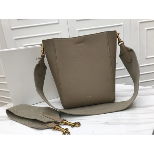 Bolso de hombro Celine en piel de becerro 5530 gris