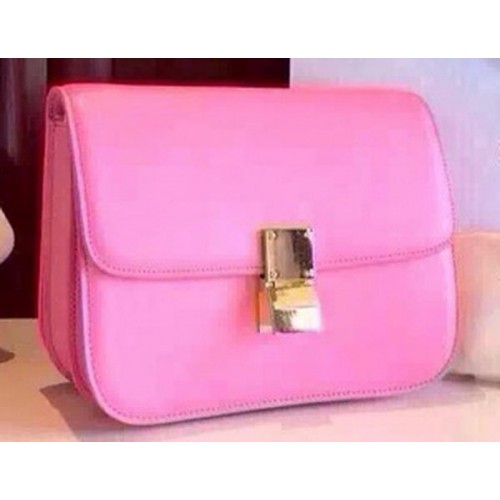 Celine Classic Box Flap Bag Piel de becerro C2263 Rosa