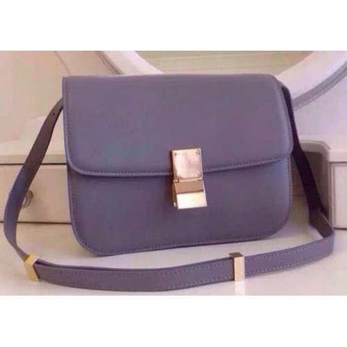 Celine Classic Box Flap Bag Piel de becerro C2263 Púrpura