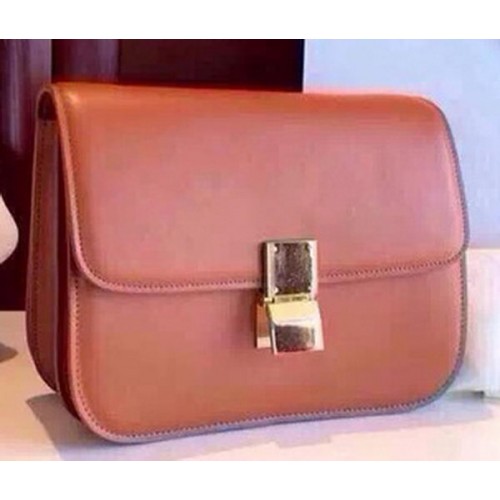 Celine Classic Box Flap Bag Piel de becerro C2263 Trigo