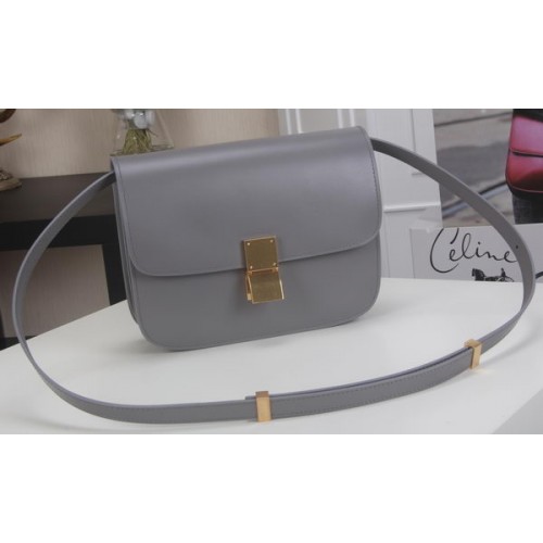 Celine Classic Box Flap Bag Piel de becerro C3369 Gris