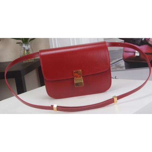 Celine Classic Box Flap Bag Piel de becerro C3369 Rojo