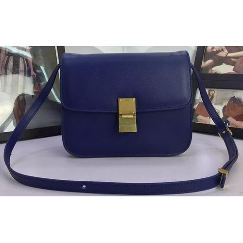 Celine Classic Box Flap Bag Piel de becerro C88008 Royal