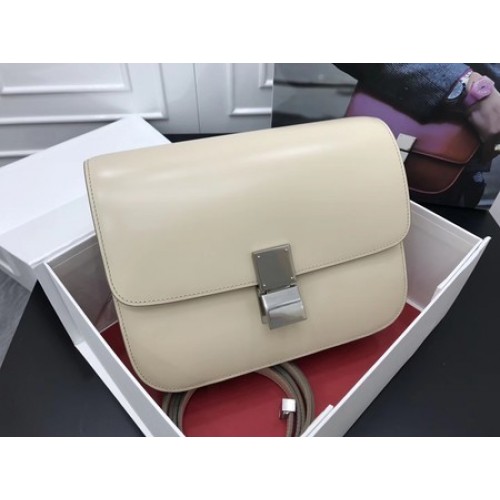 Celine Classic Box Flap Bag Piel de becerro original 3378 Albaricoque