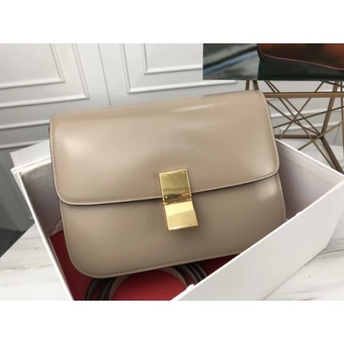 Celine Classic Box Flap Bag Piel de becerro original 3378 Gris claro