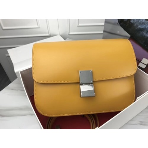 Celine Classic Box Flap Bag Original Piel de becerro 3378 Amarillo