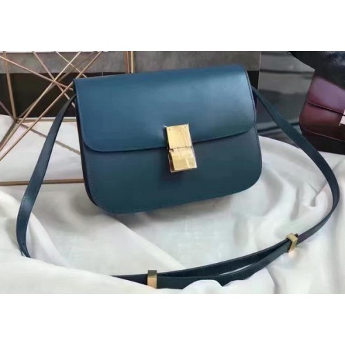 Bolso Celine Classic Box Flap Cuero Liso C20447 Azul