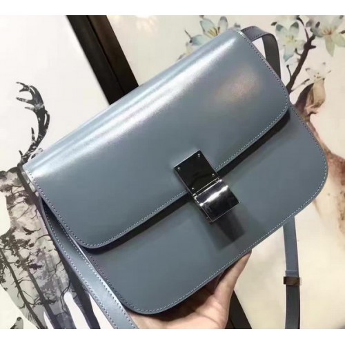 Celine Classic Box Bolso con solapa Piel lisa C20447 Azul cielo