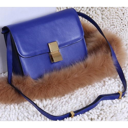 Celine Classic Box Bolso pequeño con solapa Piel de becerro C88007T Azul