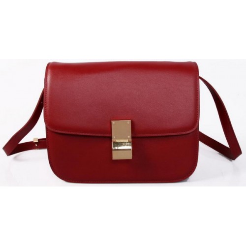 Bolso pequeño con solapa Celine Classic Box Piel lisa C88007C Burdeos