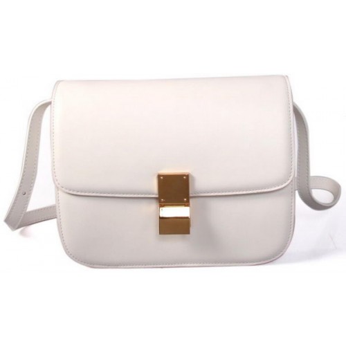 Celine Classic Box Bolso pequeño con solapa Piel lisa C88007C Blanco