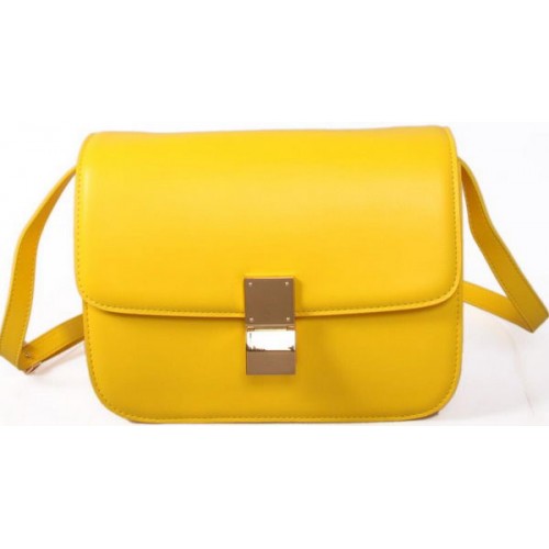 Bolso pequeño con solapa Celine Classic Box Piel lisa C88007C Amarillo
