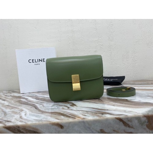 Celine Classic Box Teen Flap Bag Original Piel de becerro 3379 Verde