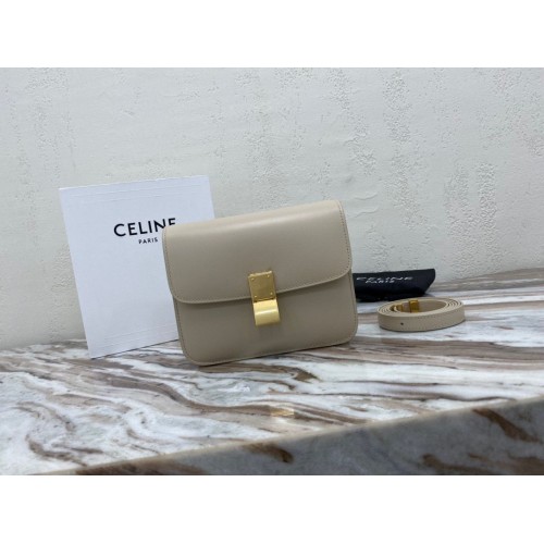Celine Classic Box Teen Flap Bag Original Piel de becerro 3379 Gris