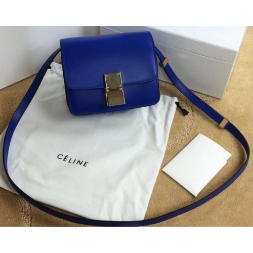 Bolso mini con solapa Celine Classic Box Piel lisa C11041T Royal