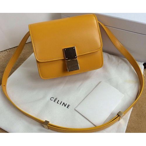Bolso Mini Flap Celine Classic Box Cuero Liso C11041T Amarillo