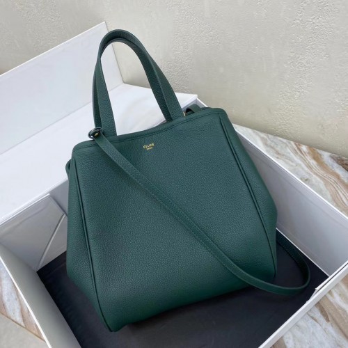 Celine BOLSO SUAVE GRANDE DE BECERRO FLEXIBLE GRANULADO 55825 verde negruzco