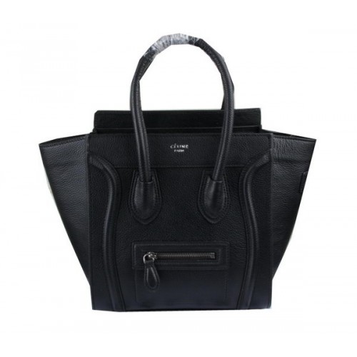 Celine Equipaje Micro Boston Bolsa Clemence Cuero CT33081 Negro
