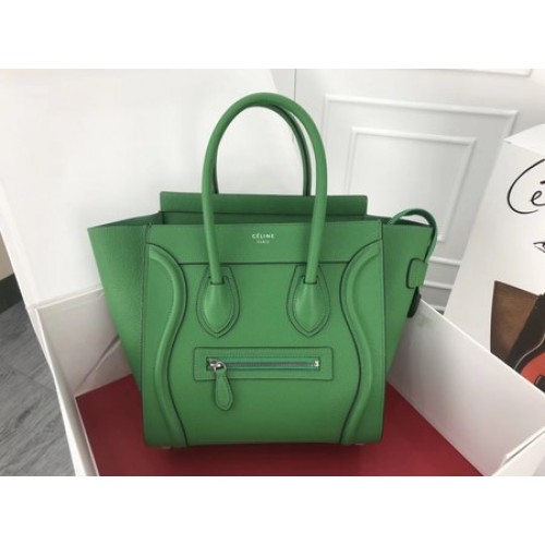 Celine Equipaje Micro Bolso Tote Cuero Original CLY33081M Verde