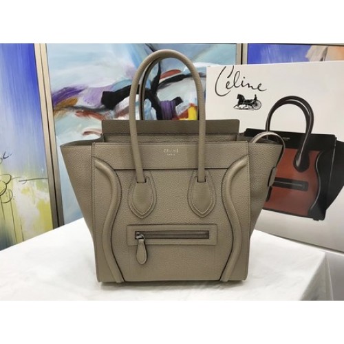 Celine Equipaje Micro Bolso Tote Cuero Original CLY33081M Caqui