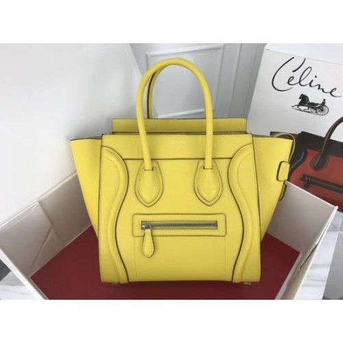 Celine Equipaje Micro Bolso Tote Cuero Original CLY33081M Limón