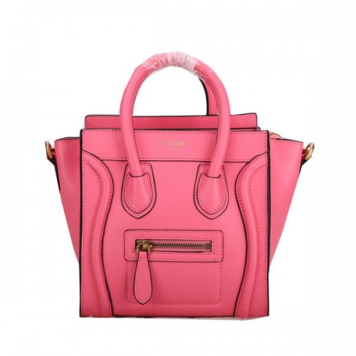 Celine Equipaje Bolso Nano Cuero Liso C106 Rosa