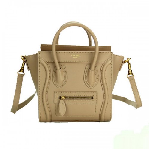 Celine Equipaje Nano Bolso Cuero Liso CL88029 Caqui