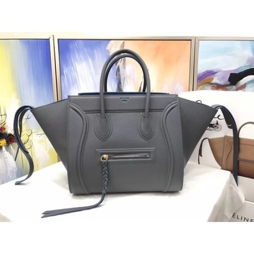 Celine Equipaje Phantom Tote Bag Piel de becerro CT3372 Gris oscuro