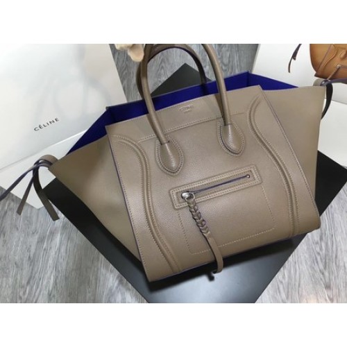 Celine Equipaje Phantom Tote Bag Piel de becerro CT3372 Gris y azul