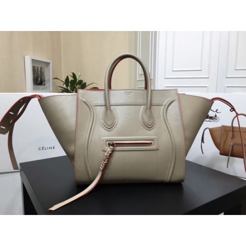 Celine Equipaje Phantom Tote Bag Piel de becerro CT3372 Gris y naranja