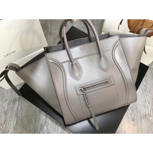 Celine Equipaje Phantom Bolso Tote Cuero Liso CT3372 Gris