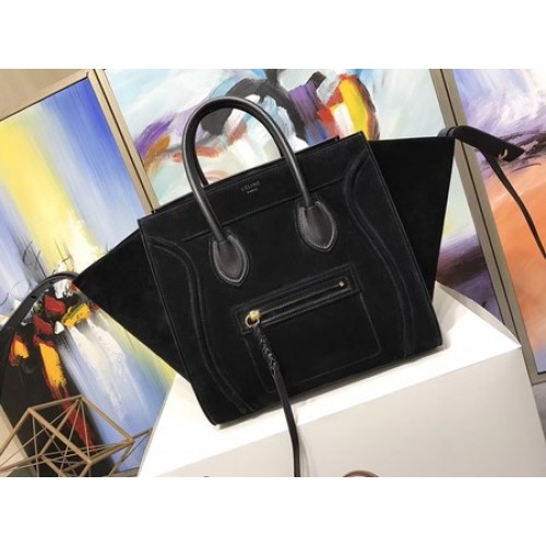 Celine Equipaje Phantom Tote Bag Gamuza CT3372 Negro