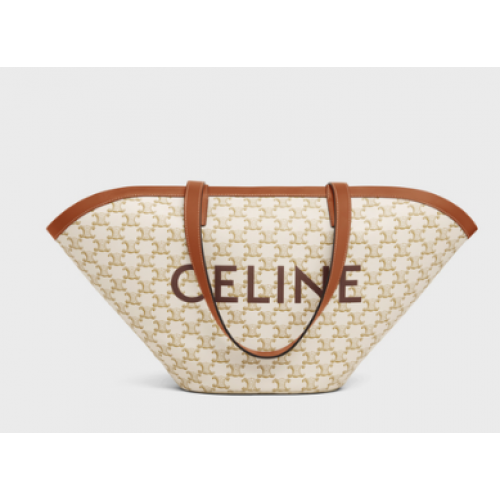 Celine BOLSO MEDIANO COUFFIN DE LONA TRIOMPHE ESTAMPADO CELINE 196262 BLANCO Celine BOLSO MEDIANO COUFFIN DE LONA TRIOMPHE ESTAMPADO CELINE 196262 BLANCO