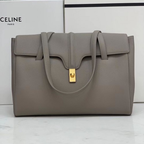 BOLSO Celine MEDIUM SOFT 16 DE BECERRO LISO CR94043 gris