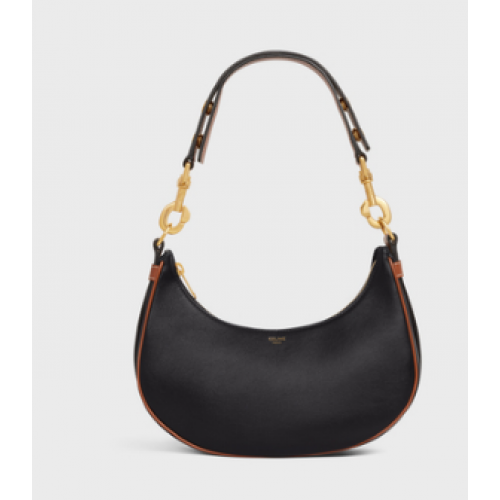 Celine BOLSO MEDIANO CON CORREA AVA DE BECERRO LISO 196923 NEGRO TAN