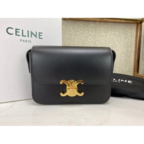 Celine MINI BOLSO CLÁSICO EN CAJA BECERRO CL01503 negro