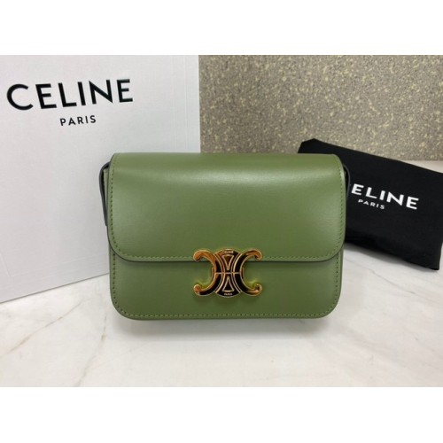 Celine MINI BOLSO CLÁSICO EN CAJA BECERRO CL01503 verde
