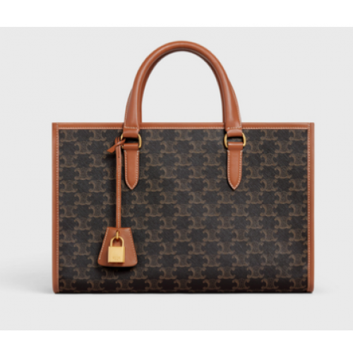 Celine MINI CABAS HORIZONTALES DE LONA TRIOMPHE Y PIEL DE BECERRO 199742 negro