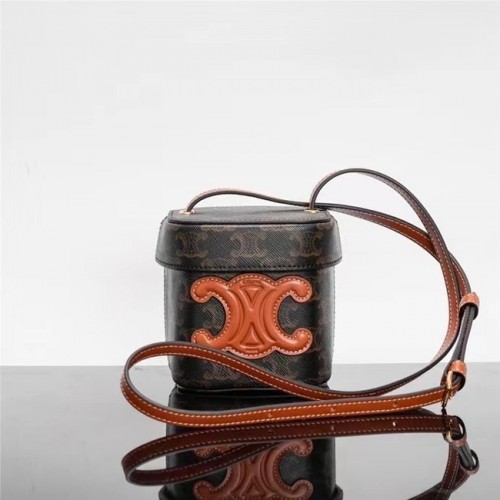 Celine MINI BOLSO CLÁSICO PARA ADOLESCENTES DE LONA TRIOMPHE Y PIEL DE BECERRO 199263 negro