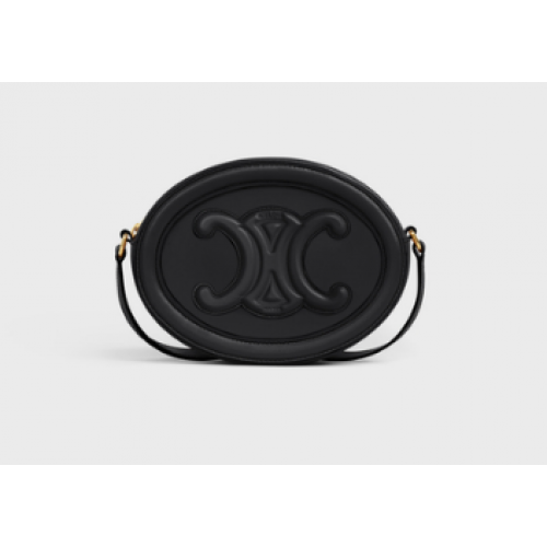 Celine BOLSO OVAL CUIR TRIOMPHE DE BECERRO LISO 198603 NEGRO