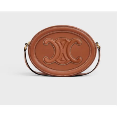 Celine BOLSO OVALADO CUIR TRIOMPHE DE BECERRO LISO 198603 TOSTADO