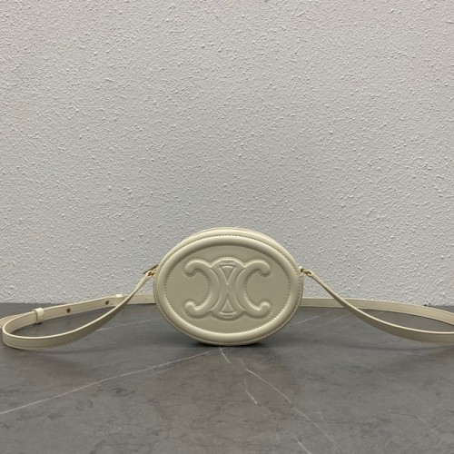 Celine BOLSO OVAL CUIR TRIOMPHE DE BECERRO LISO 198603 crema