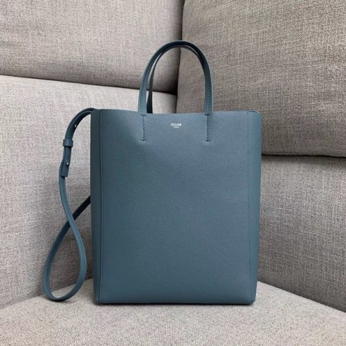 Celine Original Cuero CABAS Bolso 189813 Azul