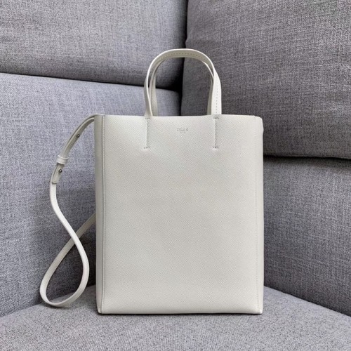 Celine Original Cuero CABAS Bolso 189813 Blanco