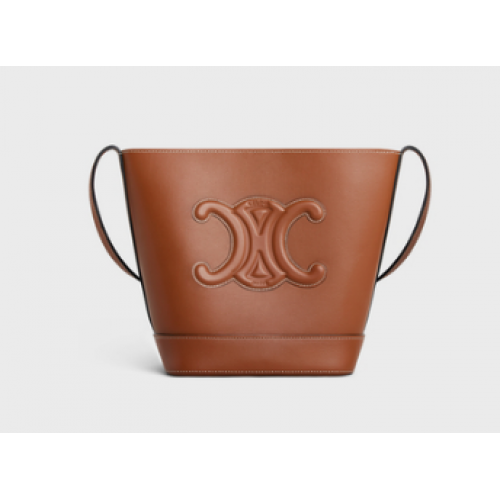 Celine CUBO PEQUEÑO CUIR TRIOMPHE DE BECERRO LISO 198243 TAN